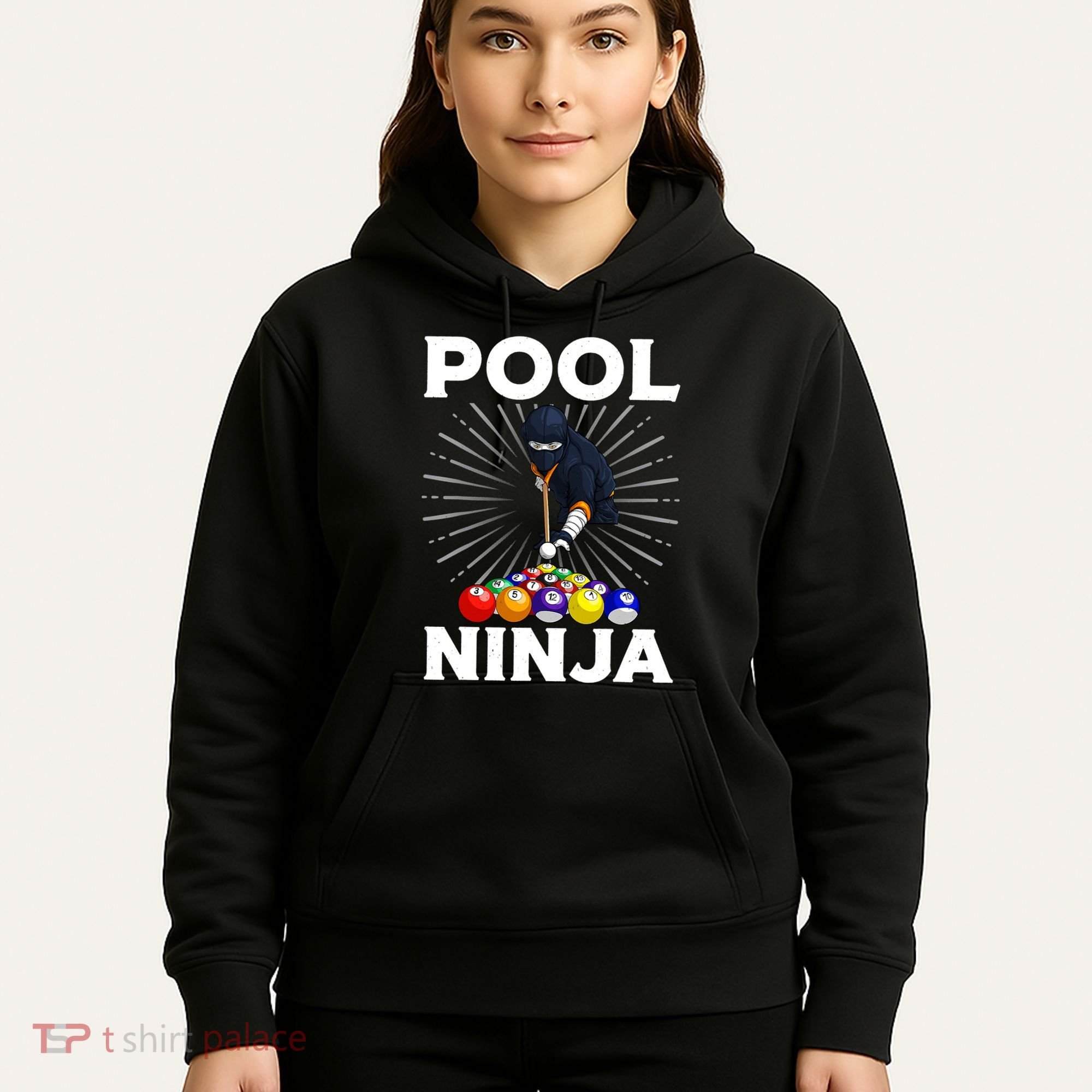 Cool Billiards Art For Pool Player Ninja Billiard Hoodie