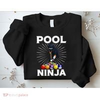 Cool Billiards Art For Pool Player Ninja Billiard Sweatshirt thumb 2