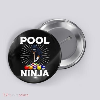 Cool Billiards Art For Pool Player Ninja Billiard Button