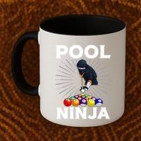 Cool Billiards Art For Pool Player Ninja Billiard Coffee Mug thumb 2