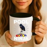 Cool Billiards Art For Pool Player Ninja Billiard Coffee Mug thumb 3