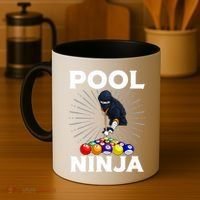 Cool Billiards Art For Pool Player Ninja Billiard Coffee Mug thumb 4