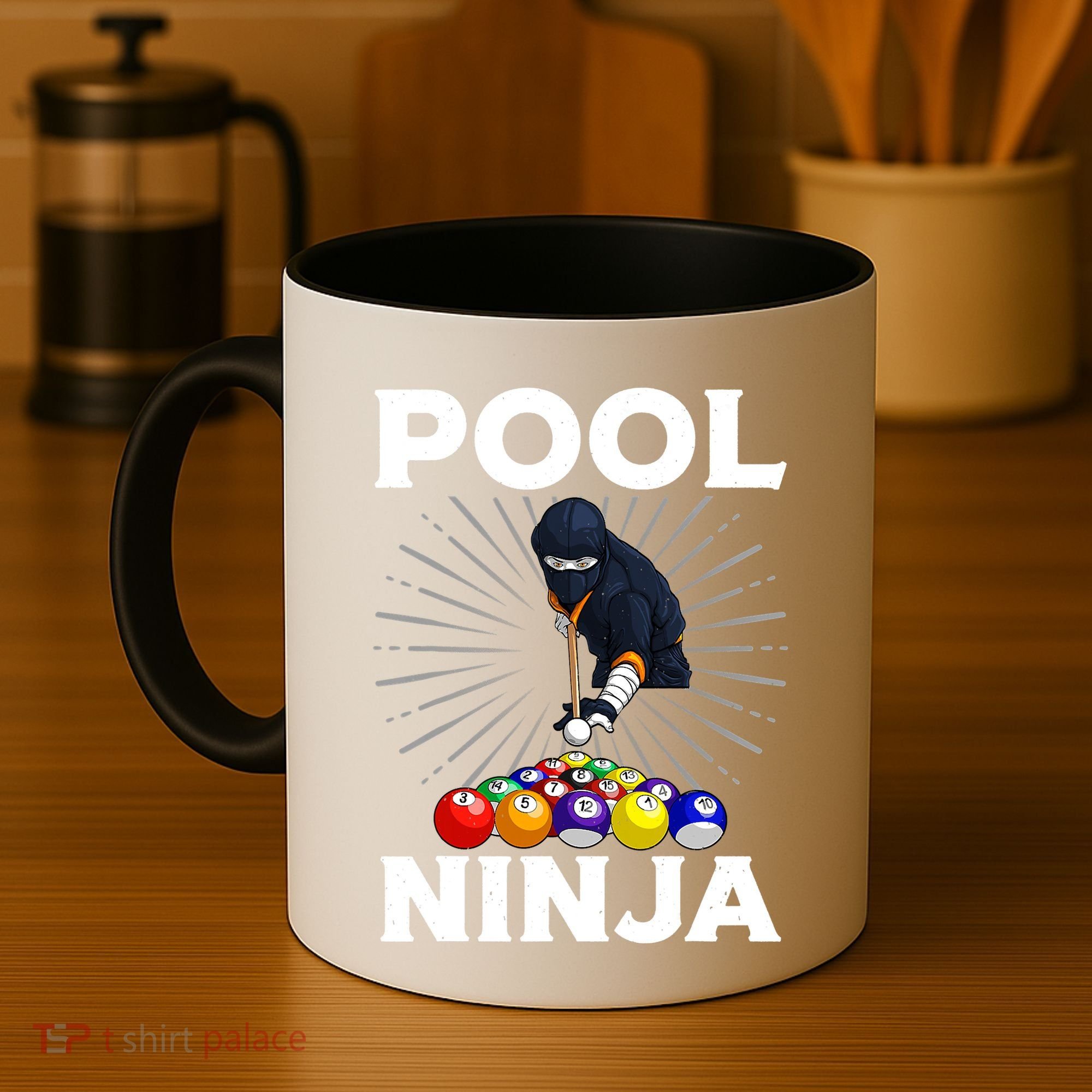 Cool Billiards Art For Pool Player Ninja Billiard Coffee Mug