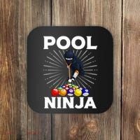 Cool Billiards Art For Pool Player Ninja Billiard Coaster thumb 0