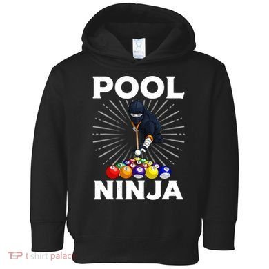 Cool Billiards Art For Pool Player Ninja Billiard Toddler Hoodie