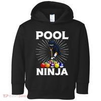 Cool Billiards Art For Pool Player Ninja Billiard Toddler Hoodie thumb 0
