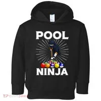 Cool Billiards Art For Pool Player Ninja Billiard Toddler Hoodie thumb 0
