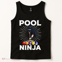 Cool Billiards Art For Pool Player Ninja Billiard Tank Top thumb 2