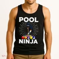 Cool Billiards Art For Pool Player Ninja Billiard Tank Top thumb 3
