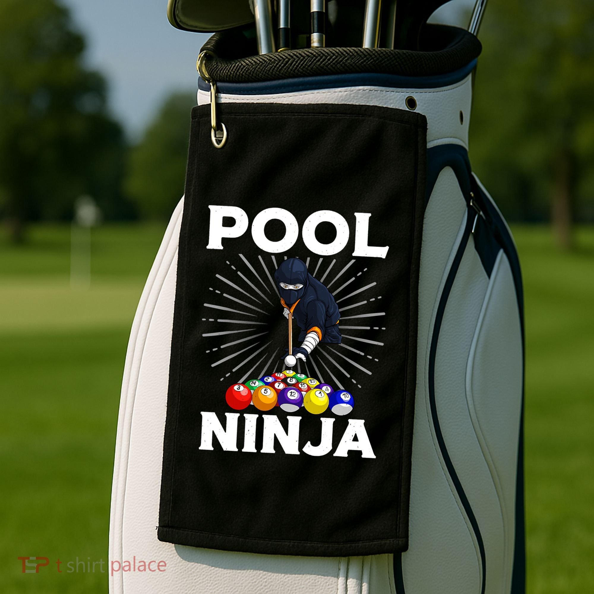 Cool Billiards Art For Pool Player Ninja Billiard Golf Towel