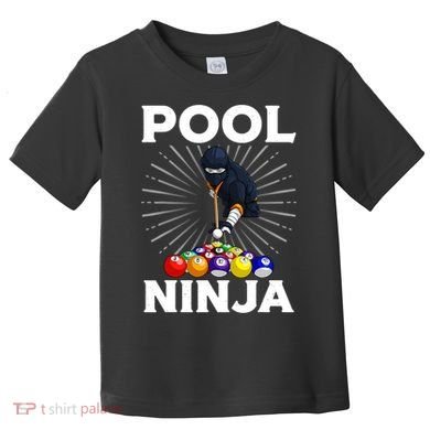 Cool Billiards Art For Pool Player Ninja Billiard Toddler T-Shirt