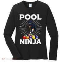 Cool Billiards Art For Pool Player Ninja Billiard Women's Long Sleeve Shirt thumb 0