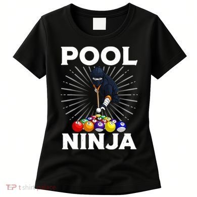 Cool Billiards Art For Pool Player Ninja Billiard Women's T-Shirt