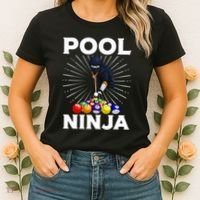 Cool Billiards Art For Pool Player Ninja Billiard Women's T-Shirt thumb 2