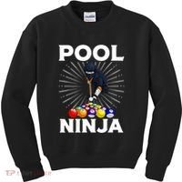 Cool Billiards Art For Pool Player Ninja Billiard Kids Sweatshirt thumb 0