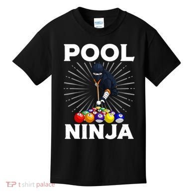 Cool Billiards Art For Pool Player Ninja Billiard Kids T-Shirt