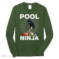 Cool Billiards Art For Pool Player Ninja Billiard Long Sleeve Shirt thumb 0