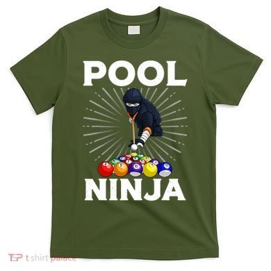 Cool Billiards Art For Pool Player Ninja Billiard T-Shirt