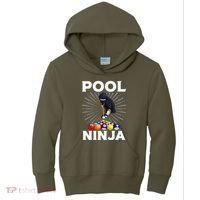 Cool Billiards Art For Pool Player Ninja Billiard Kids Hoodie thumb 0