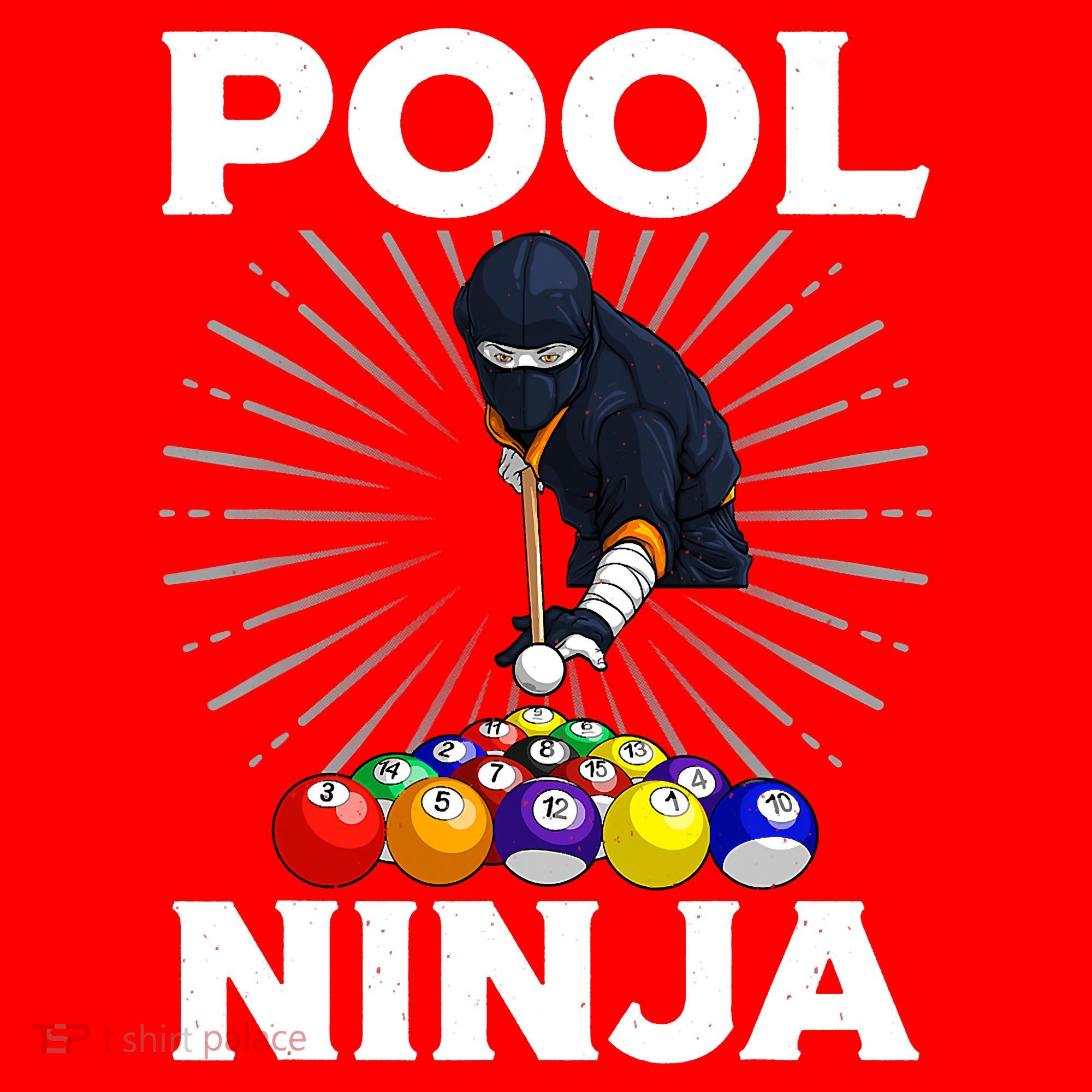 Cool Billiards Art For Pool Player Ninja Billiard Santa Hat