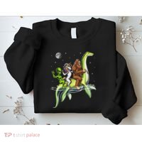 Cryptids Bigfoot Alien Unicorn Riding Loch Ness Monster Sweatshirt thumb 2