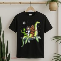 Cryptids Bigfoot Alien Unicorn Riding Loch Ness Monster T-Shirt thumb 2