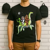 Cryptids Bigfoot Alien Unicorn Riding Loch Ness Monster T-Shirt thumb 6