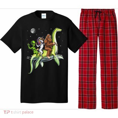 Cryptids Bigfoot Alien Unicorn Riding Loch Ness Monster Pajama Set