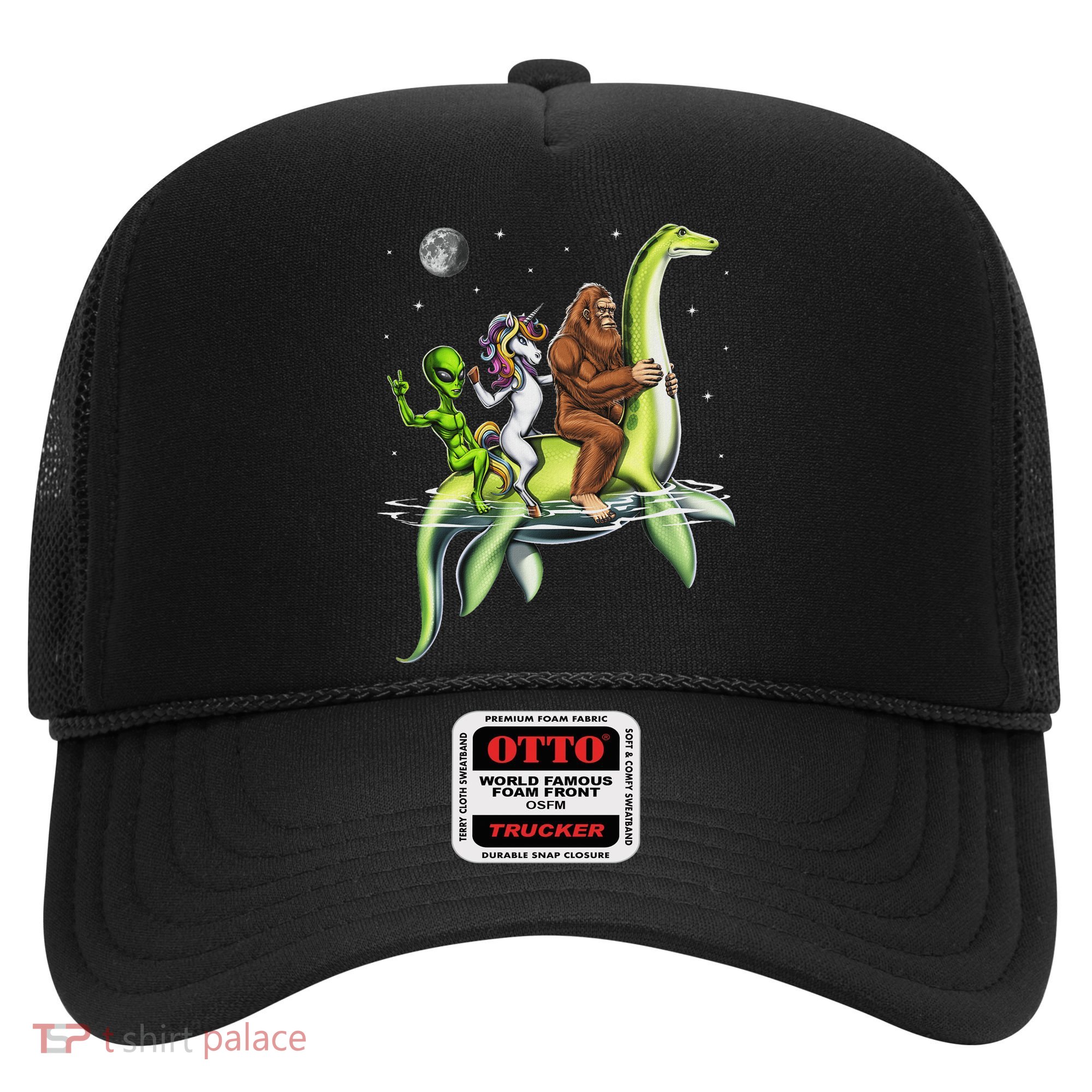 Cryptids Bigfoot Alien Unicorn Riding Loch Ness Monster Hat