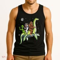 Cryptids Bigfoot Alien Unicorn Riding Loch Ness Monster Tank Top thumb 3