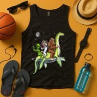 Cryptids Bigfoot Alien Unicorn Riding Loch Ness Monster Tank Top thumb 4