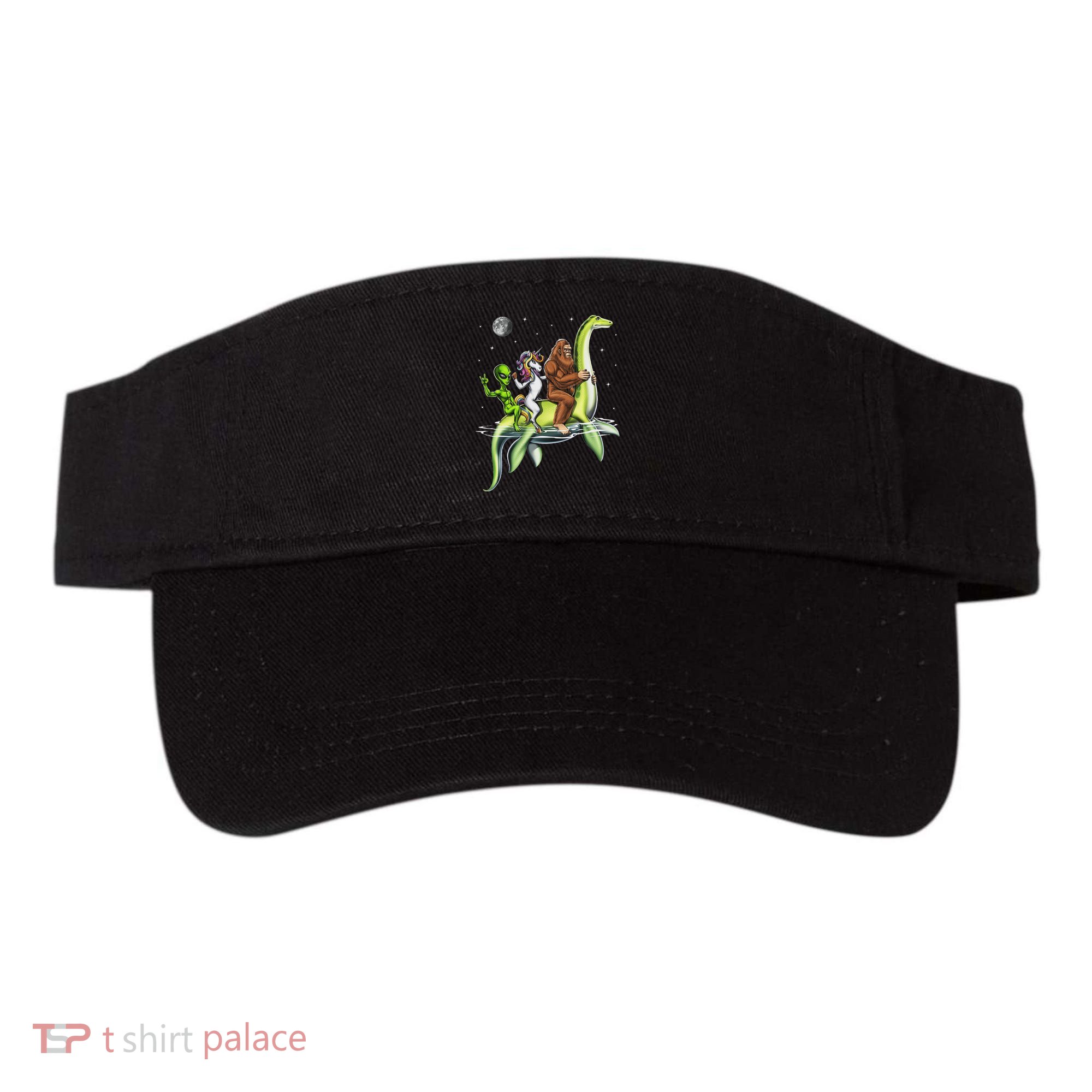 Cryptids Bigfoot Alien Unicorn Riding Loch Ness Monster Visor