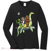 Cryptids Bigfoot Alien Unicorn Riding Loch Ness Monster Women's Long Sleeve Shirt thumb 0