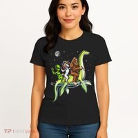Cryptids Bigfoot Alien Unicorn Riding Loch Ness Monster Women's T-Shirt thumb 4