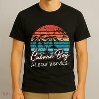 CABANA BOY AT YOUR SERVICE POOL PARTY BOY BARTENDER FUNNY T-Shirt thumb 3