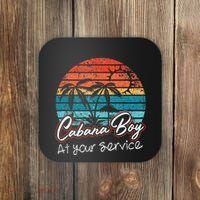 CABANA BOY AT YOUR SERVICE POOL PARTY BOY BARTENDER FUNNY Coaster thumb 0