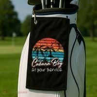 CABANA BOY AT YOUR SERVICE POOL PARTY BOY BARTENDER FUNNY Golf Towel thumb 2