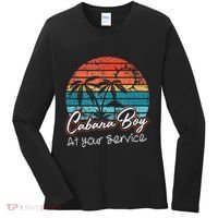 CABANA BOY AT YOUR SERVICE POOL PARTY BOY BARTENDER FUNNY Women's Long Sleeve Shirt thumb 0