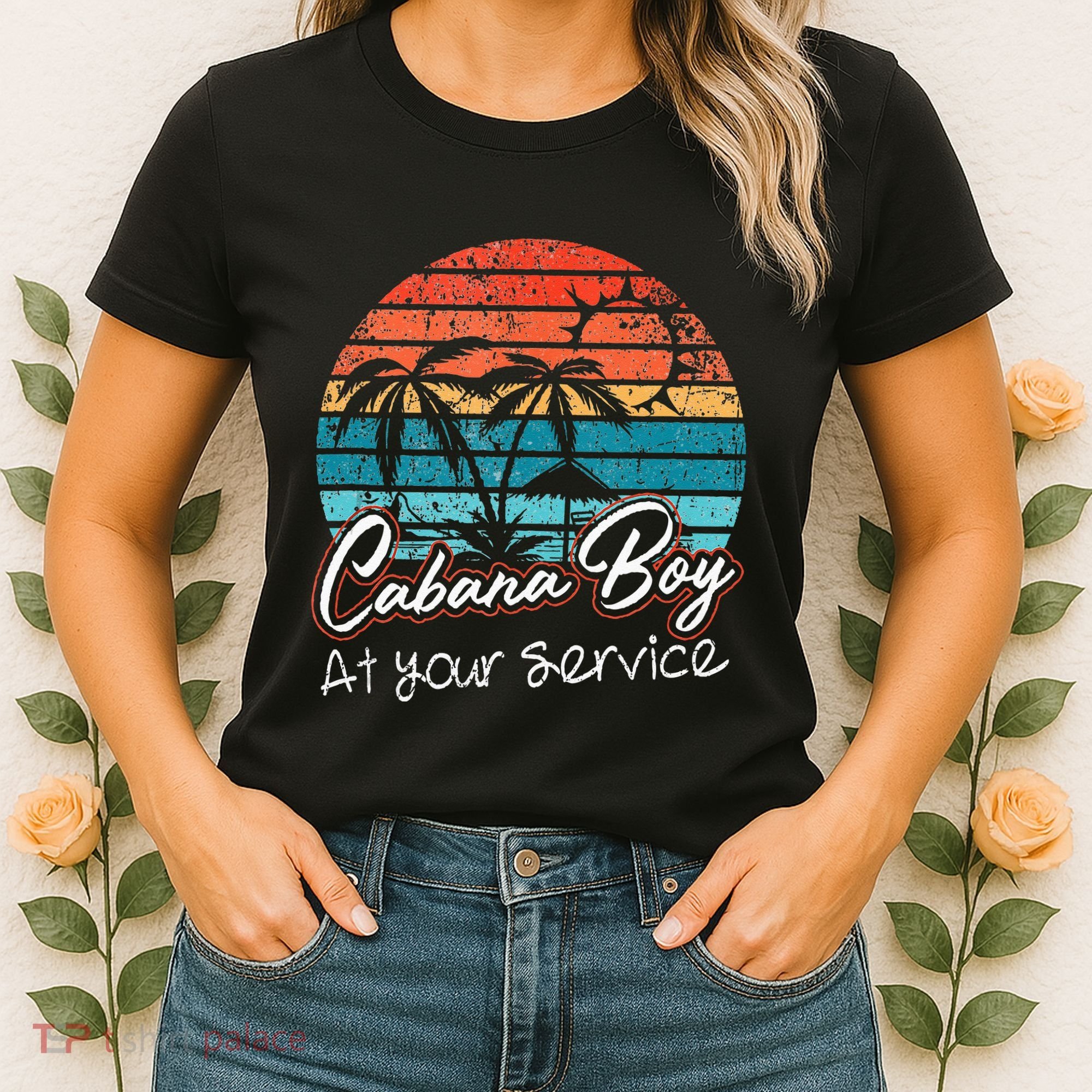 CABANA BOY AT YOUR SERVICE POOL PARTY BOY BARTENDER FUNNY Women's T-Shirt