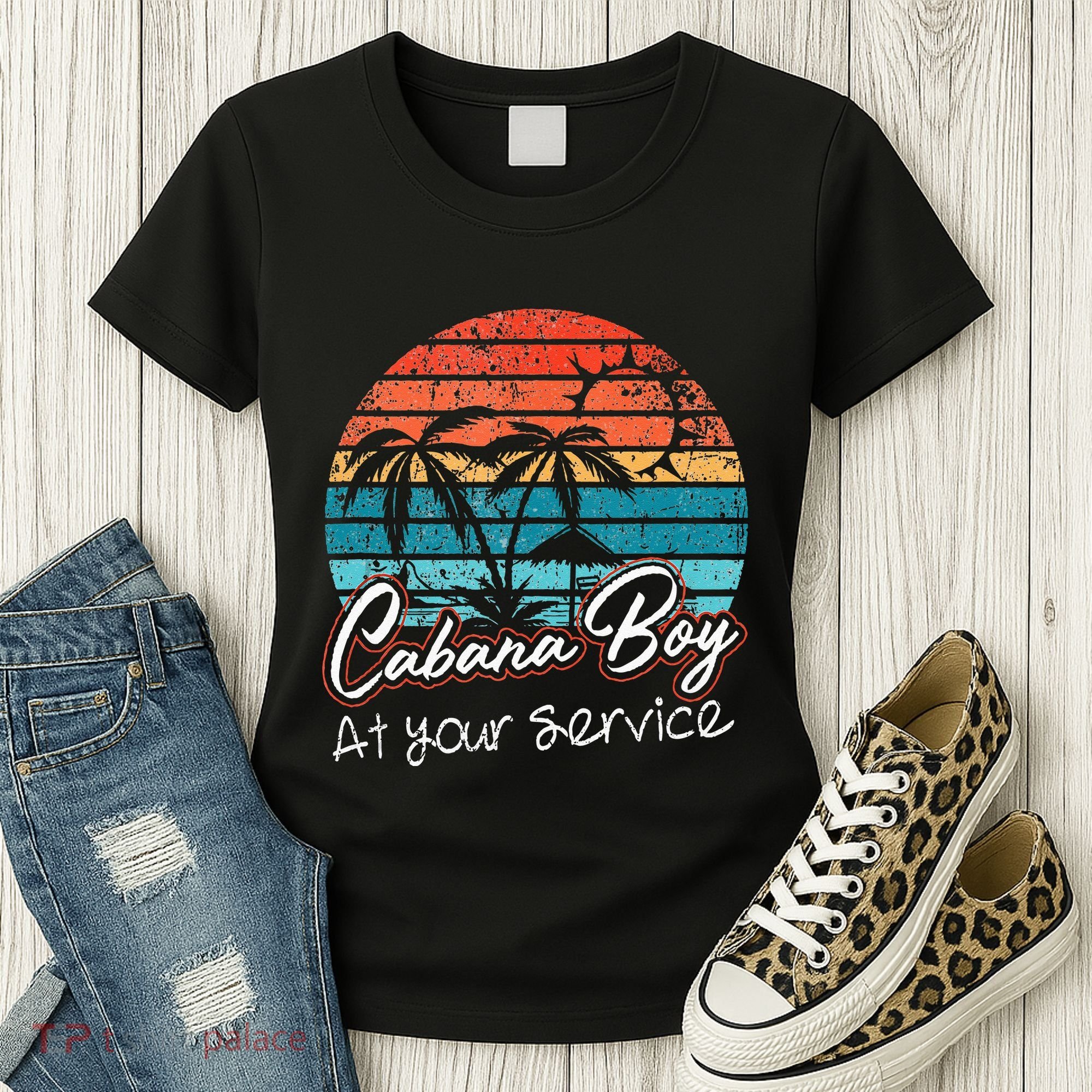 CABANA BOY AT YOUR SERVICE POOL PARTY BOY BARTENDER FUNNY Women's T-Shirt