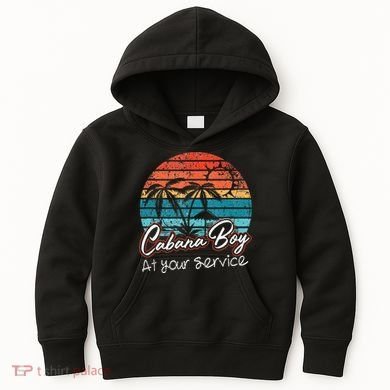 CABANA BOY AT YOUR SERVICE POOL PARTY BOY BARTENDER FUNNY Kids Hoodie