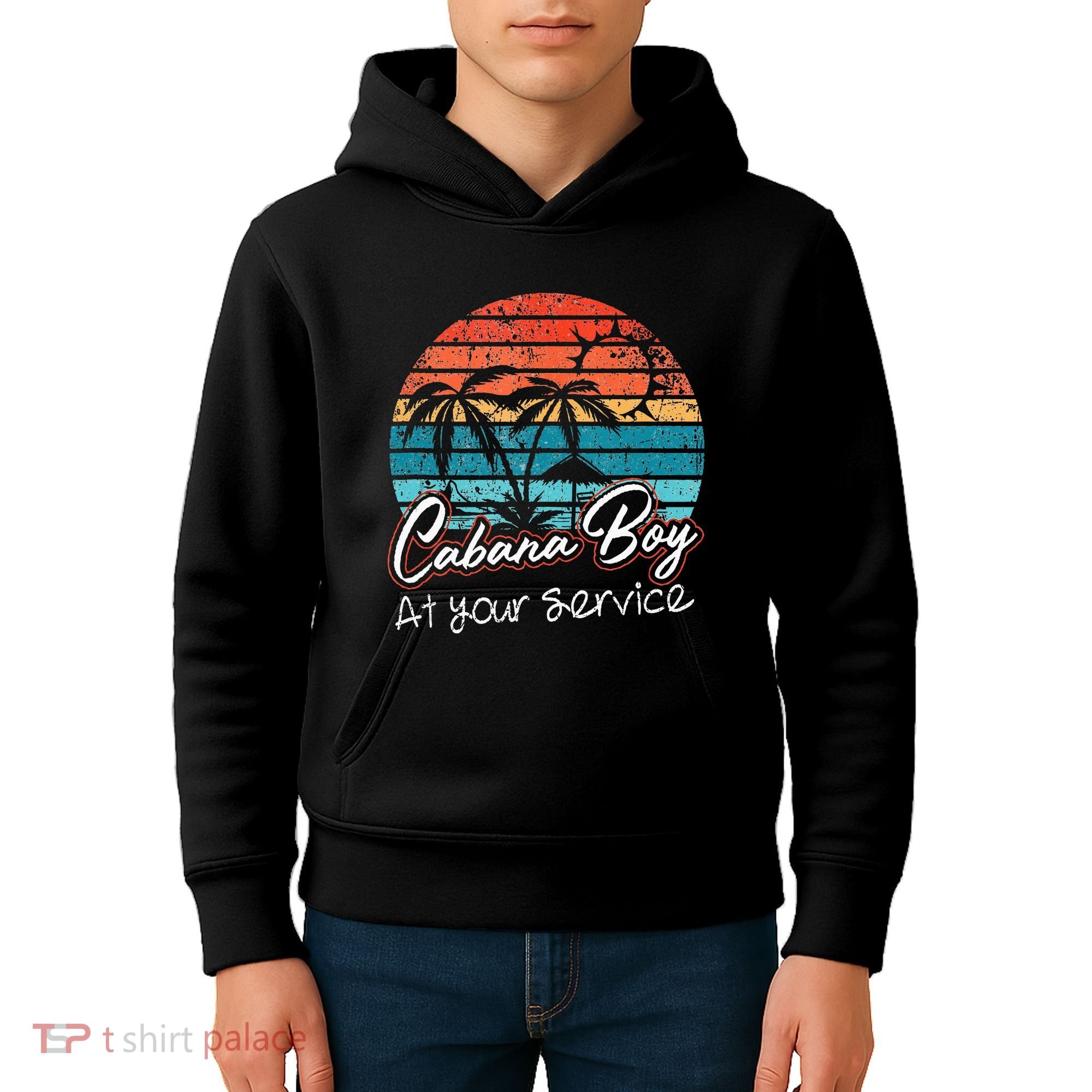 CABANA BOY AT YOUR SERVICE POOL PARTY BOY BARTENDER FUNNY Kids Hoodie