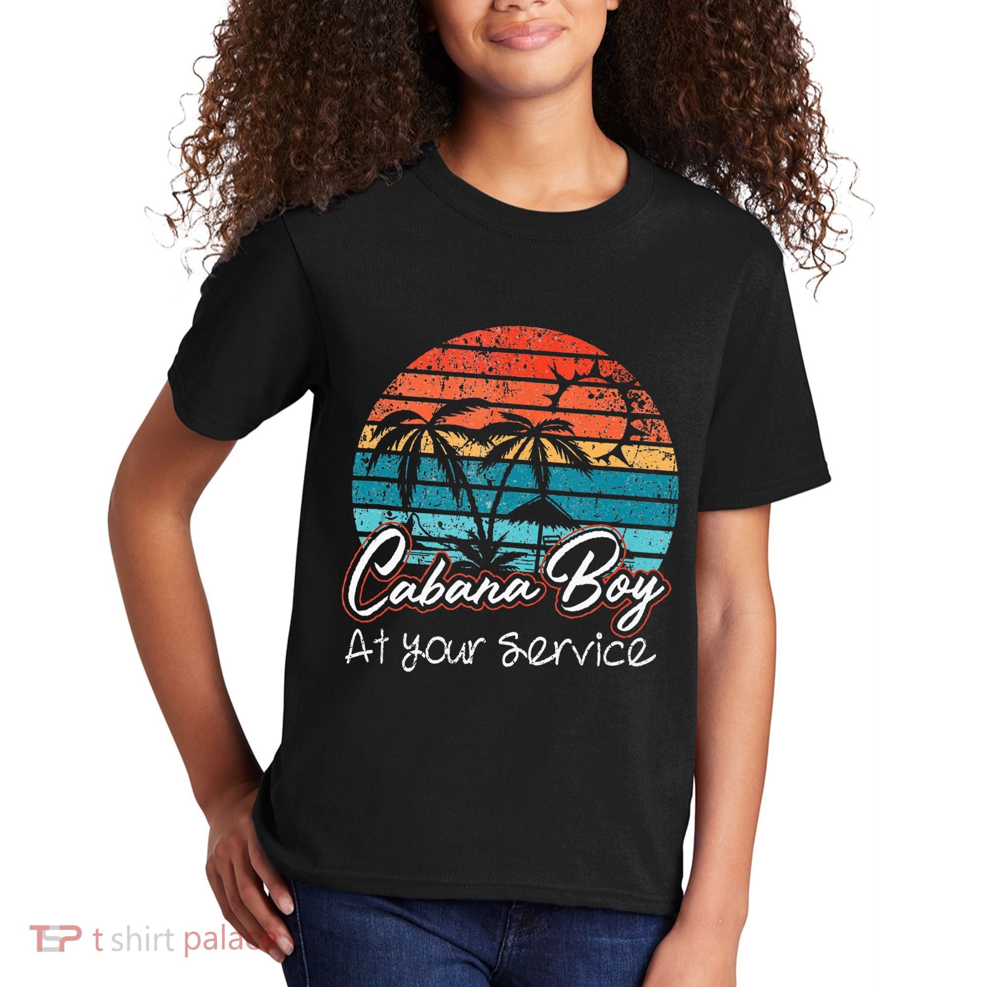 CABANA BOY AT YOUR SERVICE POOL PARTY BOY BARTENDER FUNNY Kids T-Shirt