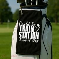 Could Be A Train Station Kind Of Day Golf Towel thumb 2