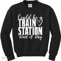 Could Be A Train Station Kind Of Day Kids Sweatshirt thumb 0