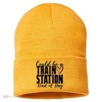 Could Be A Train Station Kind Of Day Sustainable Knit Beanie thumb 0
