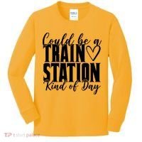 Could Be A Train Station Kind Of Day Kids Long Sleeve Shirt thumb 0