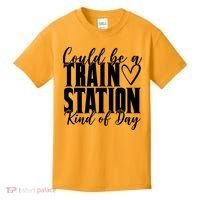 Could Be A Train Station Kind Of Day Kids T-Shirt thumb 0