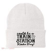 Could Be A Train Station Kinda Day Beanie thumb 0