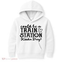 Could Be A Train Station Kinda Day Kids Hoodie thumb 0